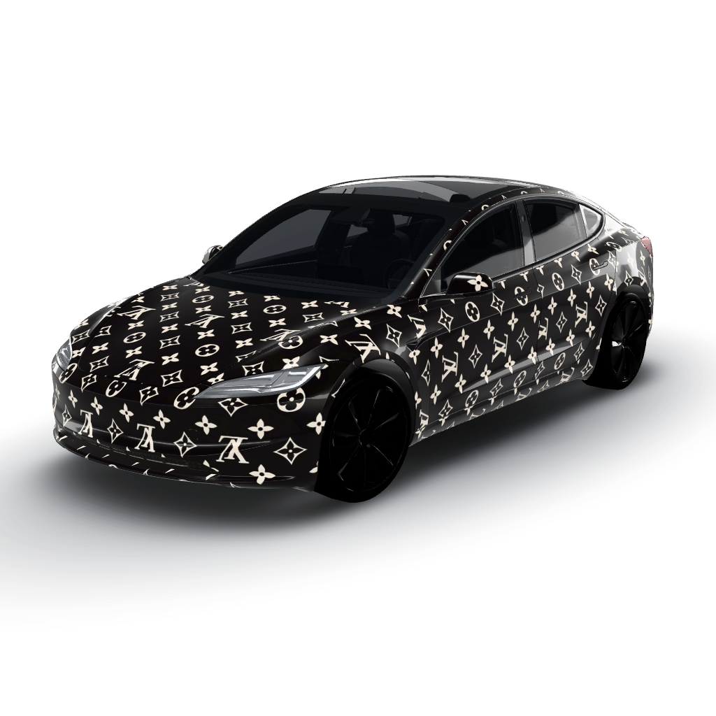 Perfect! — a Model 3 (2024+) Standard & Premium wearing this AI wrap design