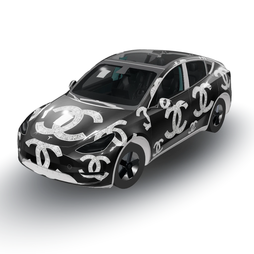 This sounds like a stunning design! — a Model Y wearing this AI wrap design