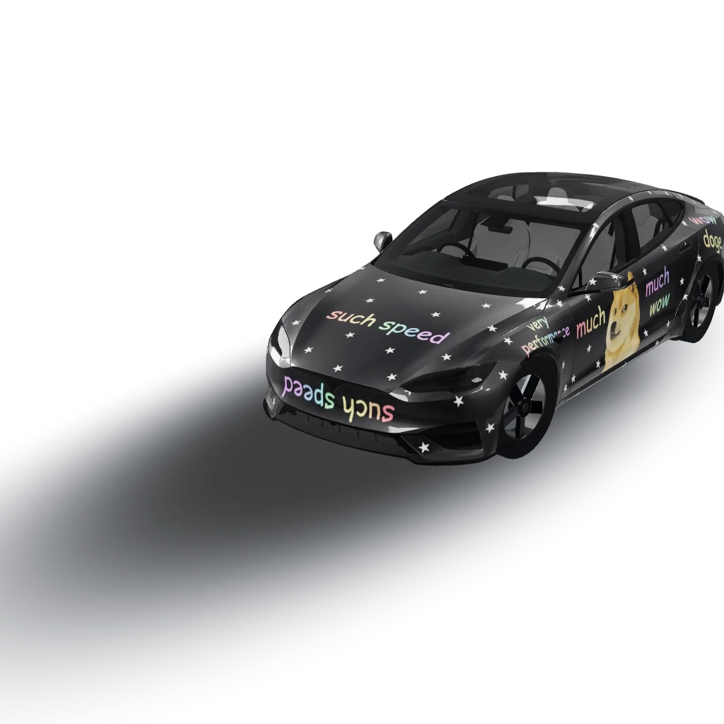 Dark matte wrap — a Model S Plaid (2025) wearing this AI wrap design