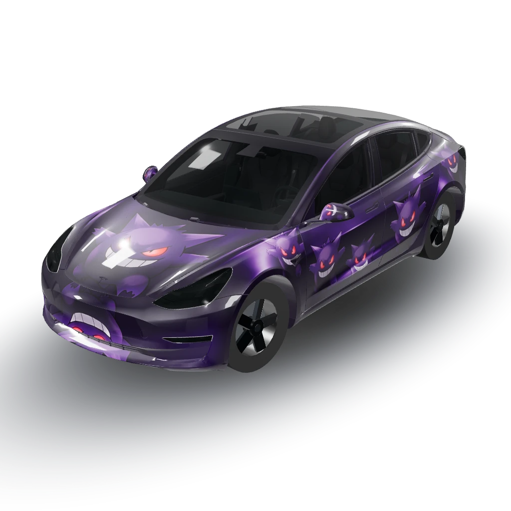 Got it! — a Model 3 wearing this AI wrap design