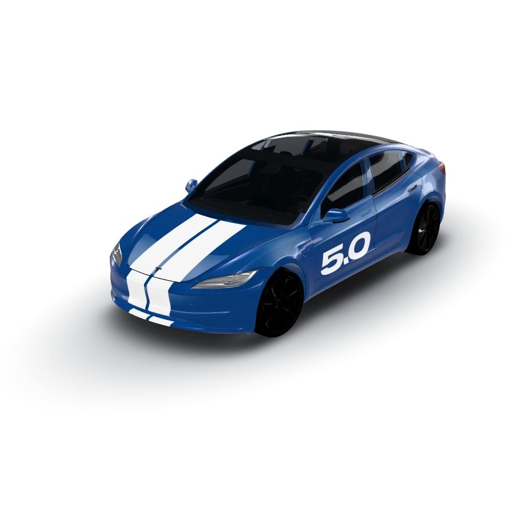 It look like a gt mustang, put the mustang — a Model 3 (2024+ Base) wearing this AI wrap design