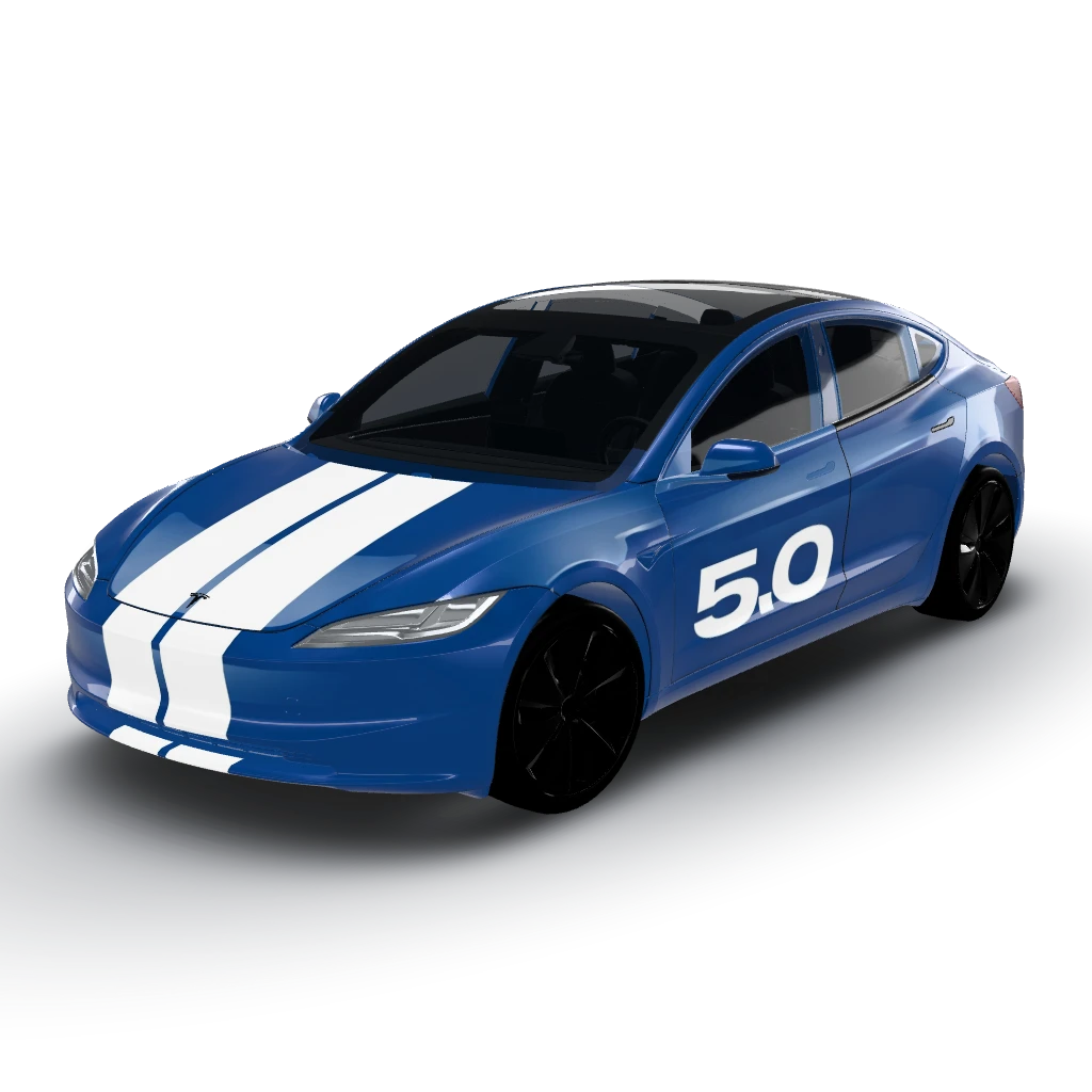 It look like a gt mustang, put the mustang — a Model 3 (2024+) Standard & Premium wearing this AI wrap design