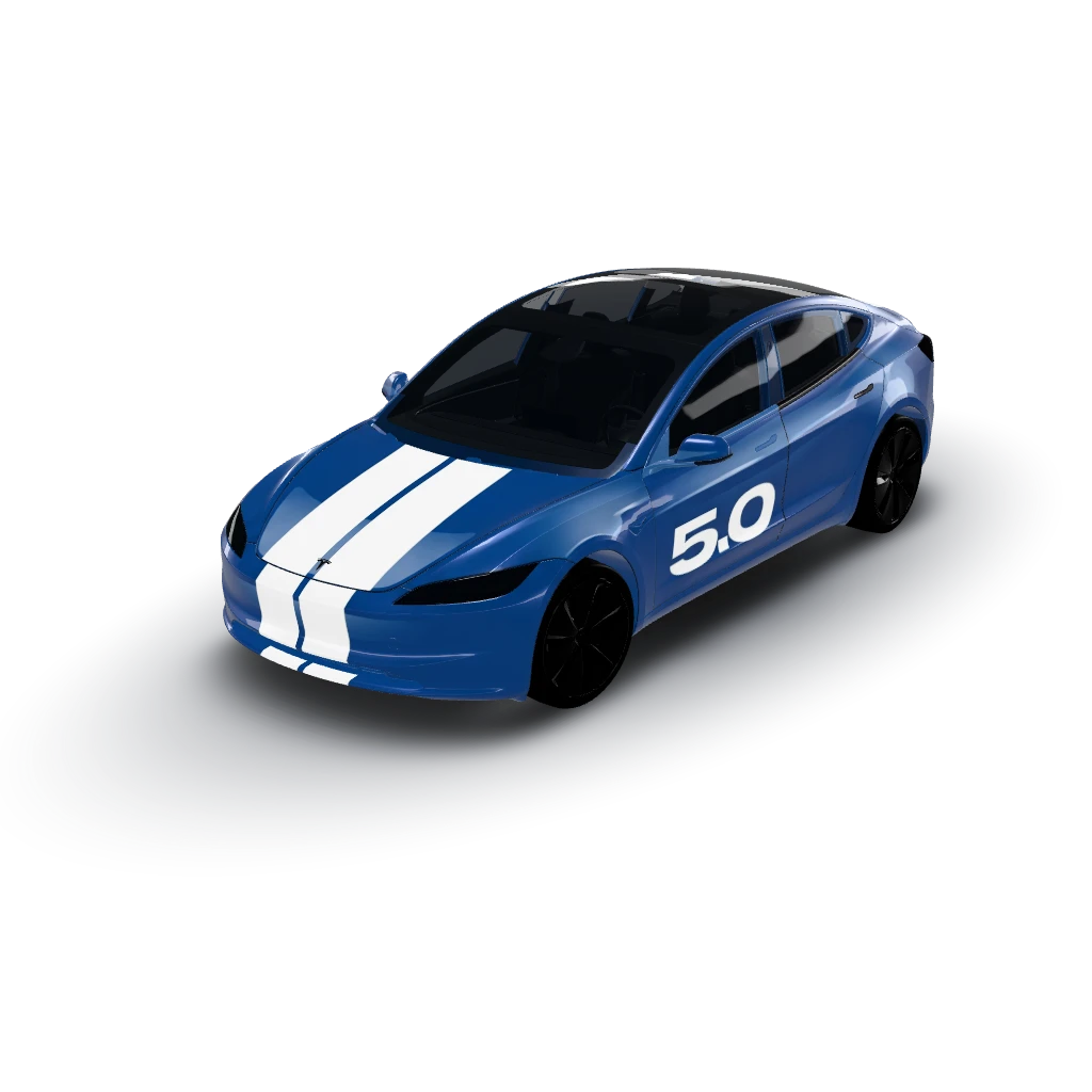 It look like a gt mustang, put the mustang — a Model 3 (2024+ Base) wearing this AI wrap design