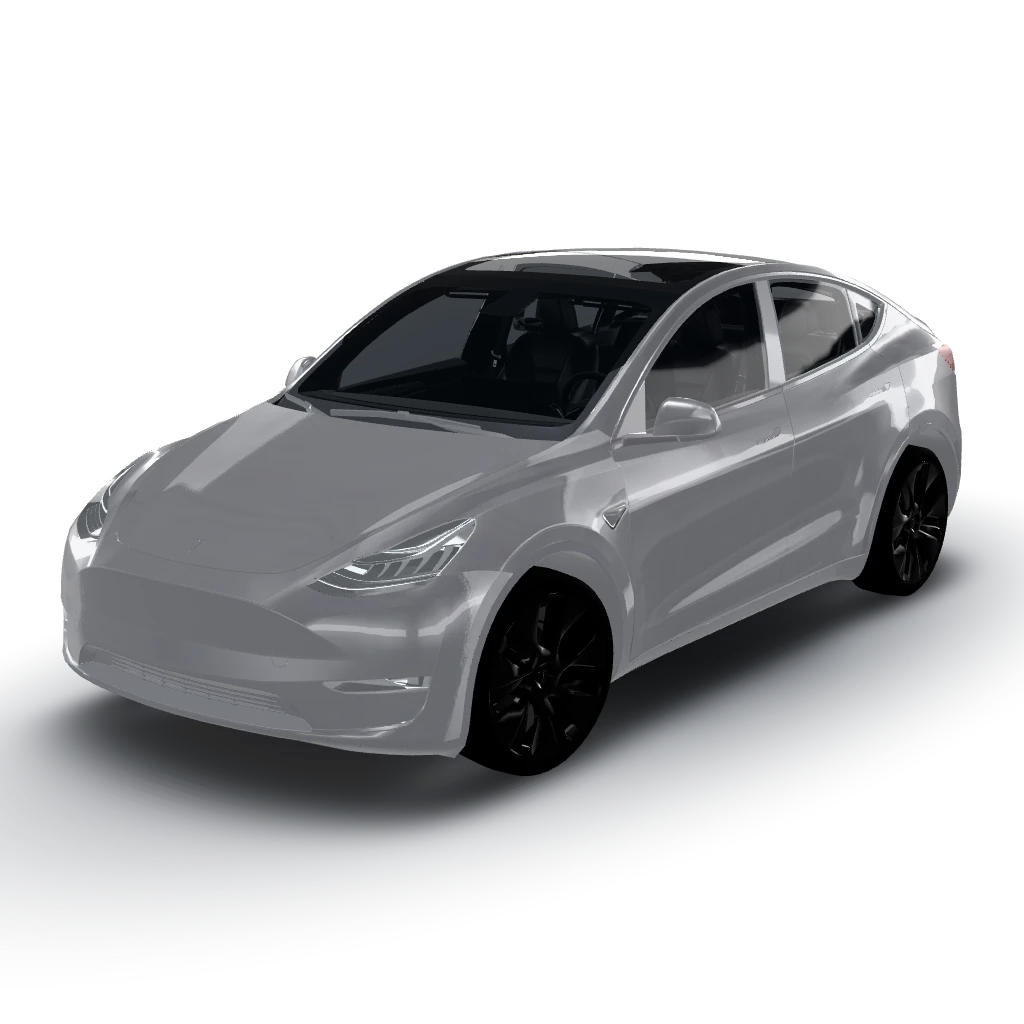 Wrap in glossy urban gray — a Model Y wearing this AI wrap design