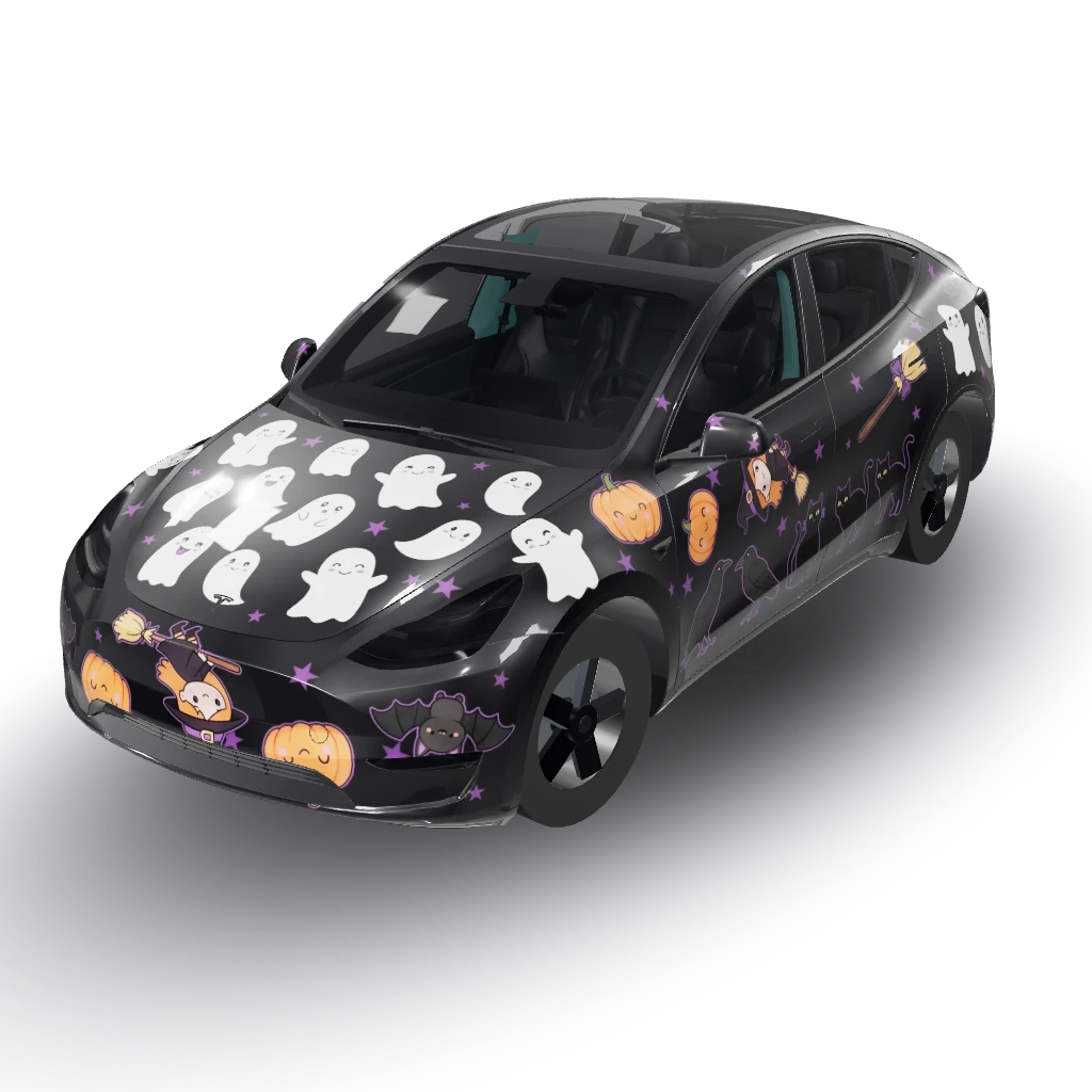 Great choices! — a Model Y wearing this AI wrap design