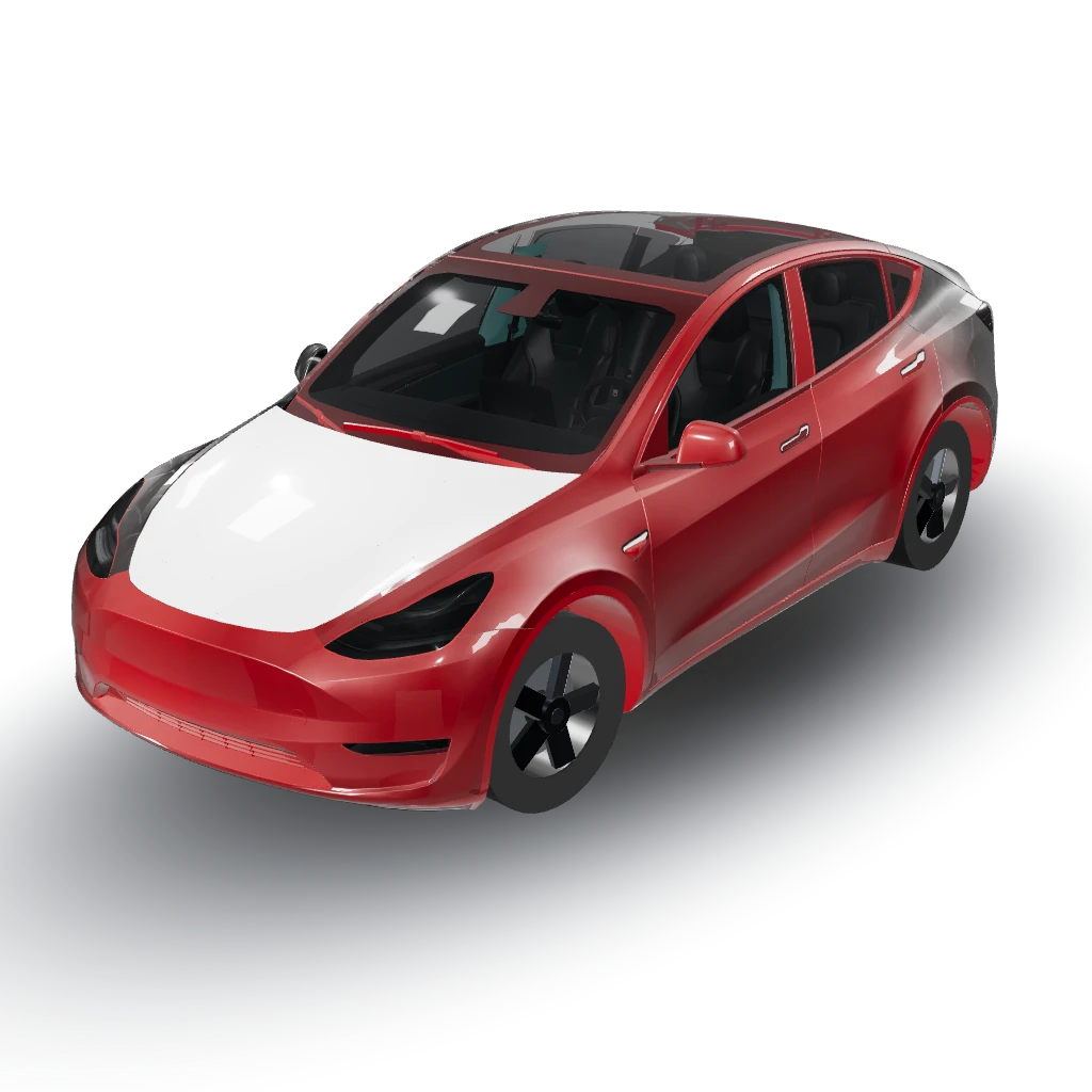 Dragon scale black texture — a Model Y wearing this AI wrap design
