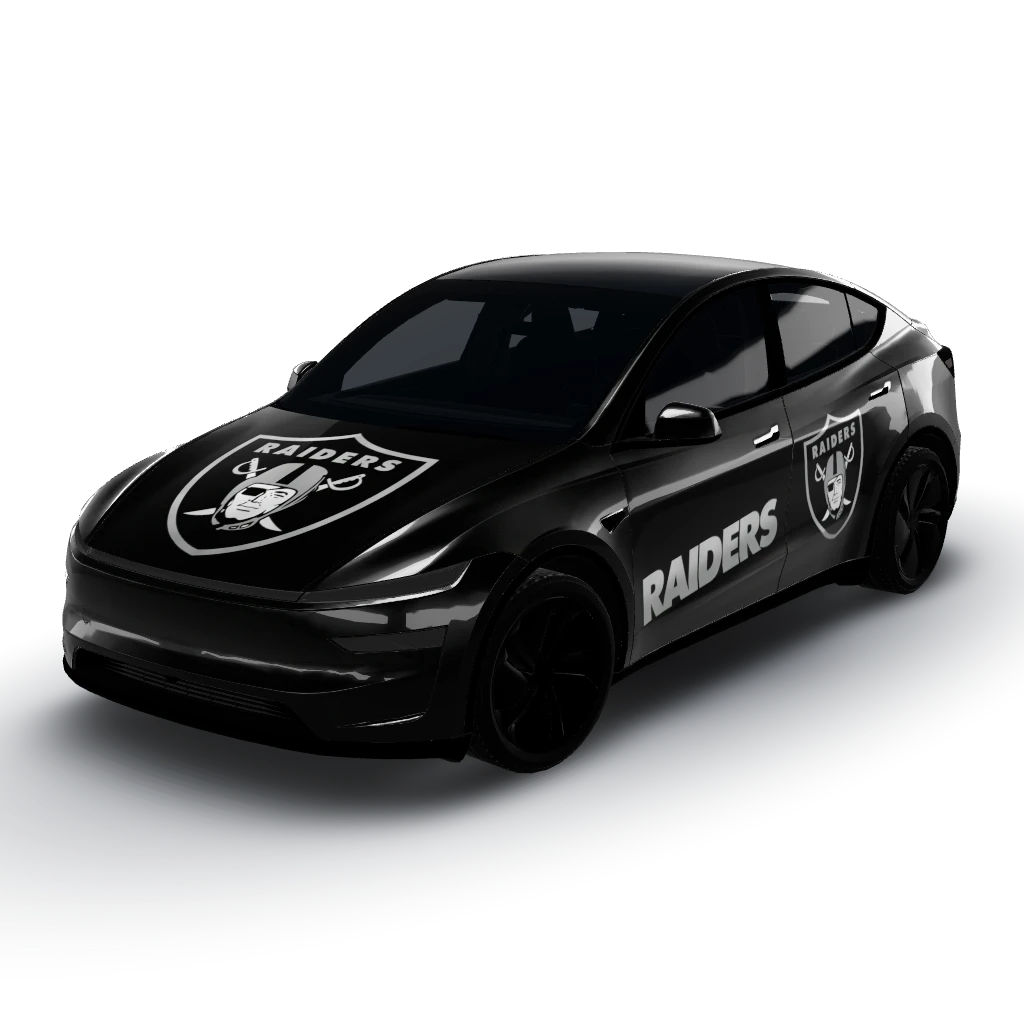 We'll switch to a gloss finish — a Model Y (2025+) Premium wearing this AI wrap design