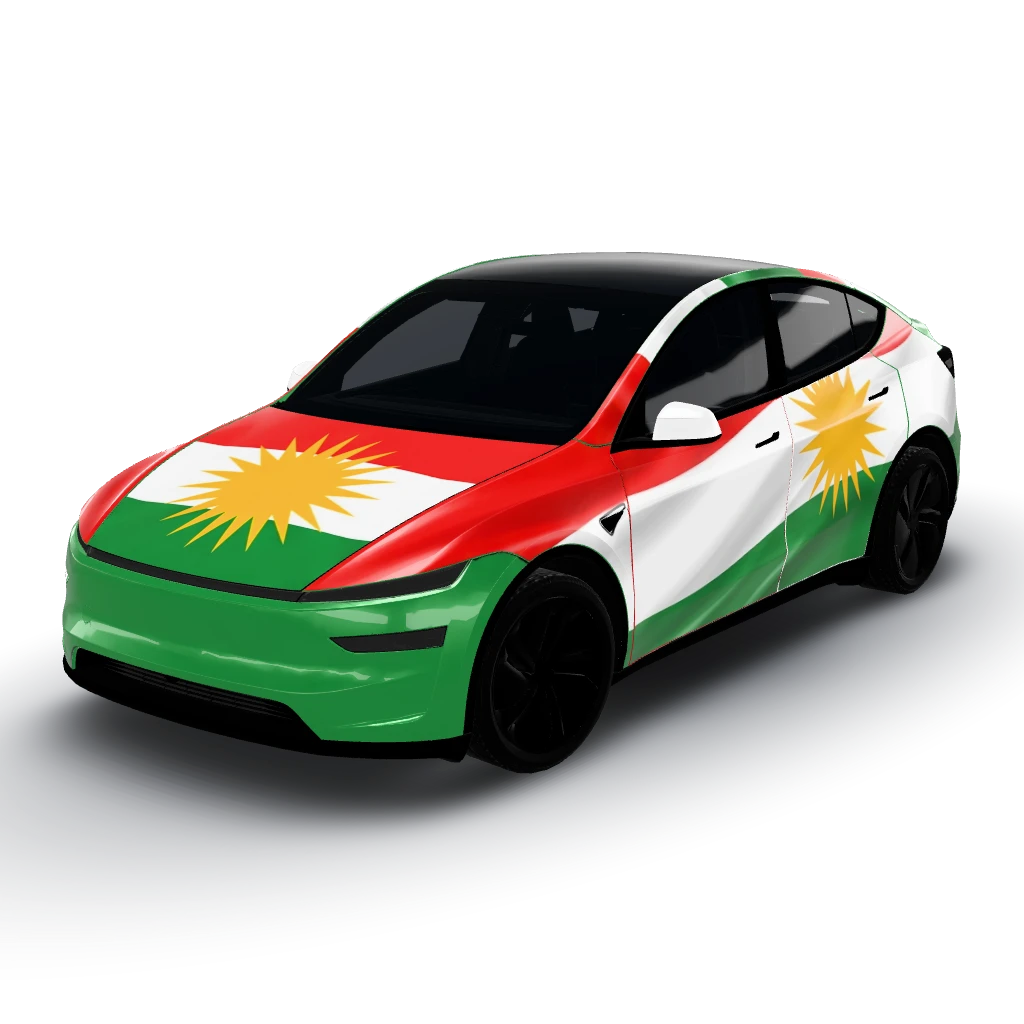 Here's the complete design for your Model Y — a Model Y (2025+) Premium wearing this AI wrap design