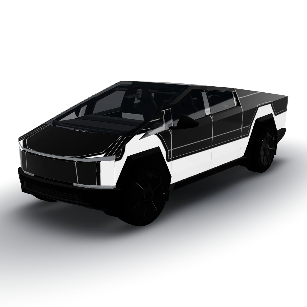 Solid super matte black wrap with tinted — a Cybertruck wearing this AI wrap design