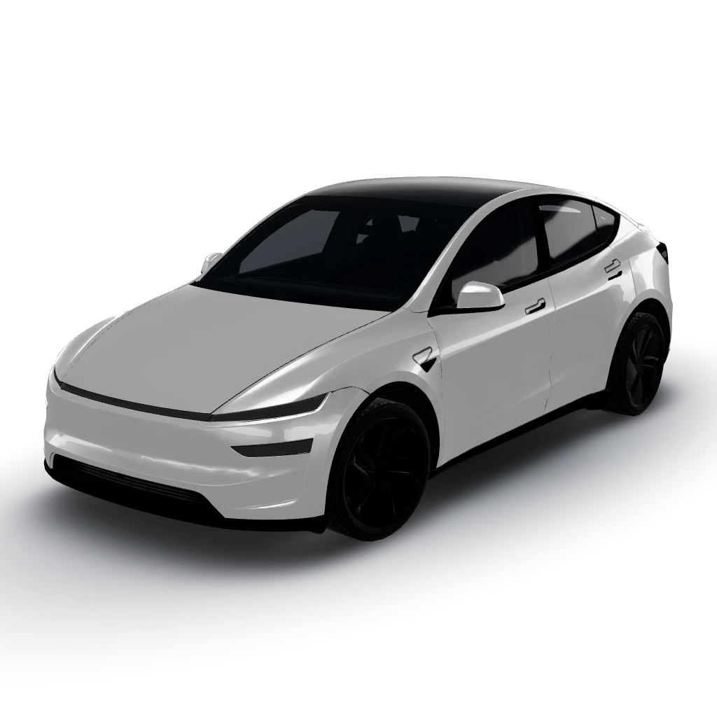 Full solid matte quicksilver — a Model Y (2025+) Premium wearing this AI wrap design