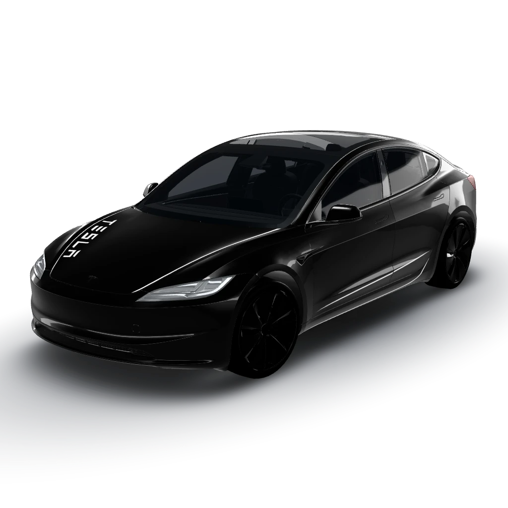 Apply the white wrap/decal details — a Model 3 (2024+) Standard & Premium wearing this AI wrap design