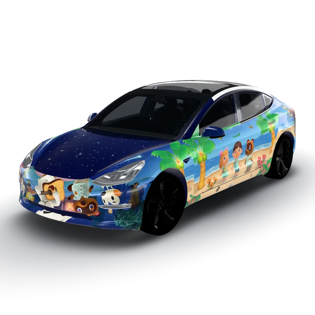 Great details! — a Model 3 wearing this AI wrap design