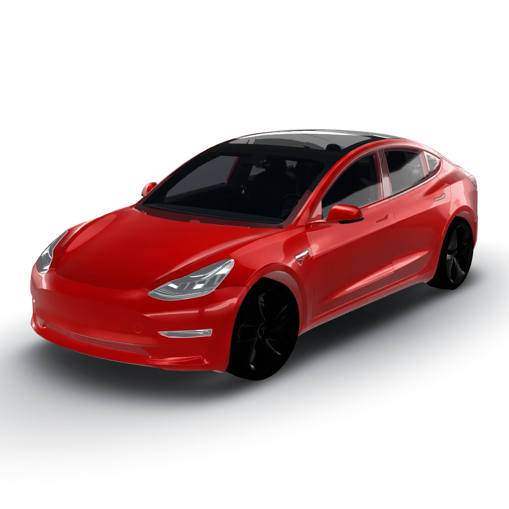Candy red — a Model 3 wearing this AI wrap design