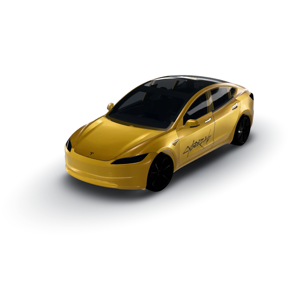 Cybercab — a Model 3 (2024+ Base) wearing this AI wrap design