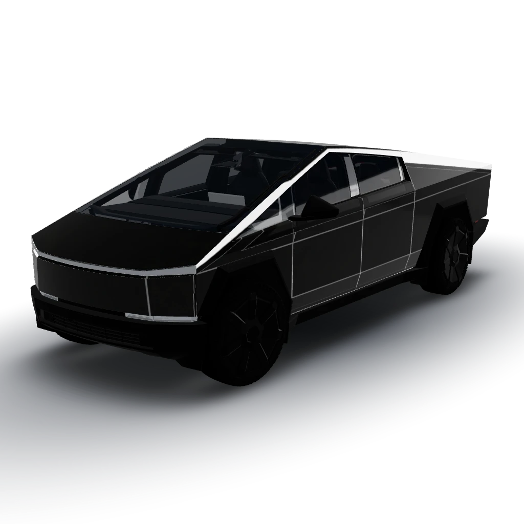 Solid super matte black wrap with tinted — a Cybertruck wearing this AI wrap design