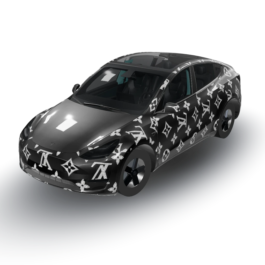 This sounds like a stunning design! — a Model Y wearing this AI wrap design