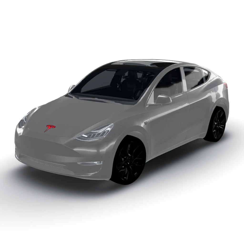 Plain wrap with Glossy Urban Gray — a Model Y wearing this AI wrap design