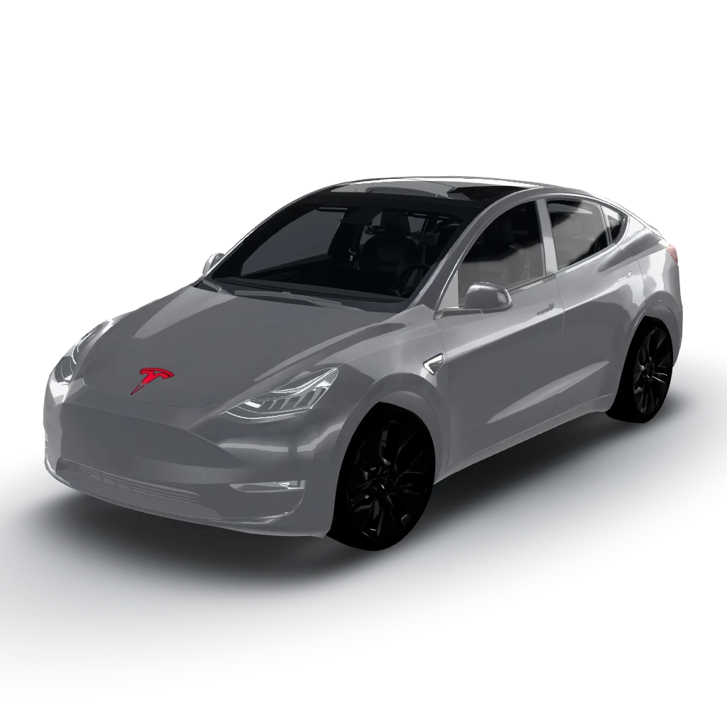 Plain wrap with Glossy Urban Gray — a Model Y wearing this AI wrap design