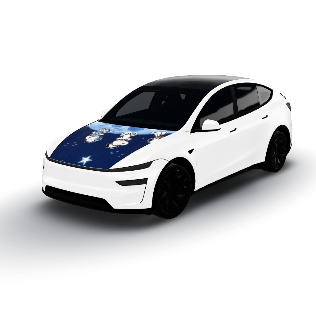 Sea — a Model Y L wearing this AI wrap design
