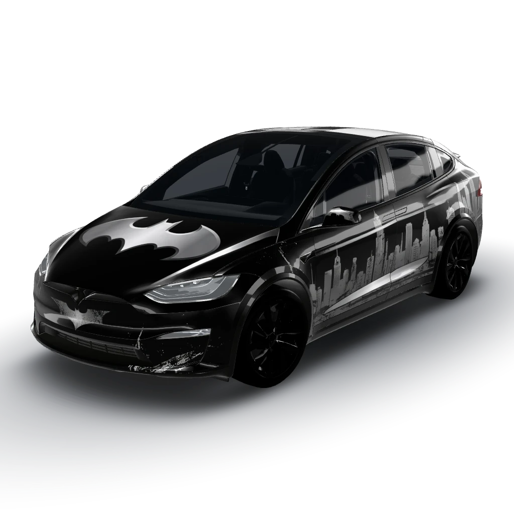Your custom wrap design is ready — a Model X (2021+) wearing this AI wrap design