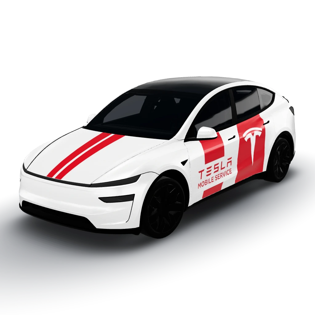 Great! — a Model Y L wearing this AI wrap design