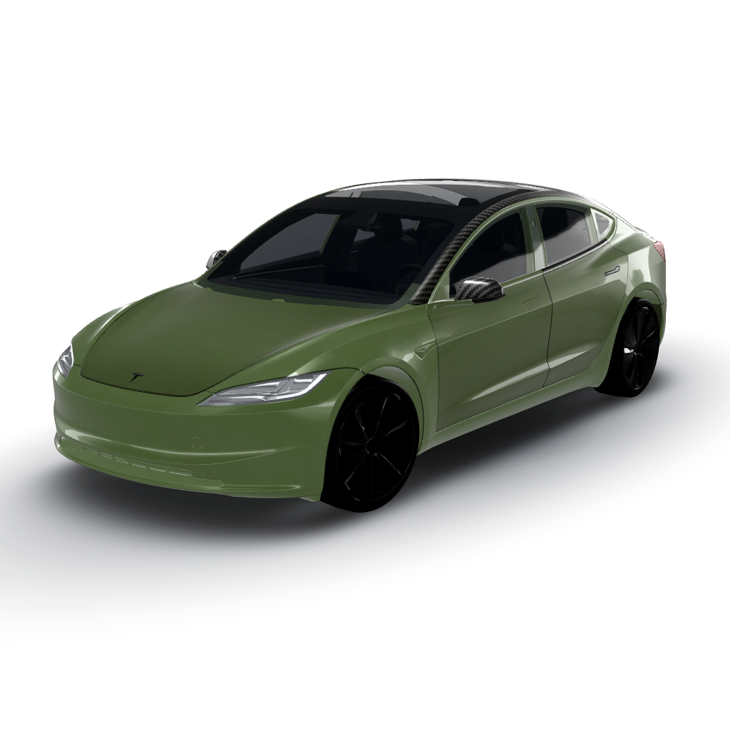 Understood! — a Model 3 (2024+) Standard & Premium wearing this AI wrap design