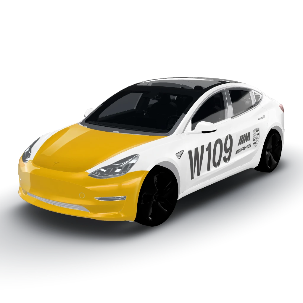 Like a ww2 plane Numbers on the side — a Model 3 wearing this AI wrap design