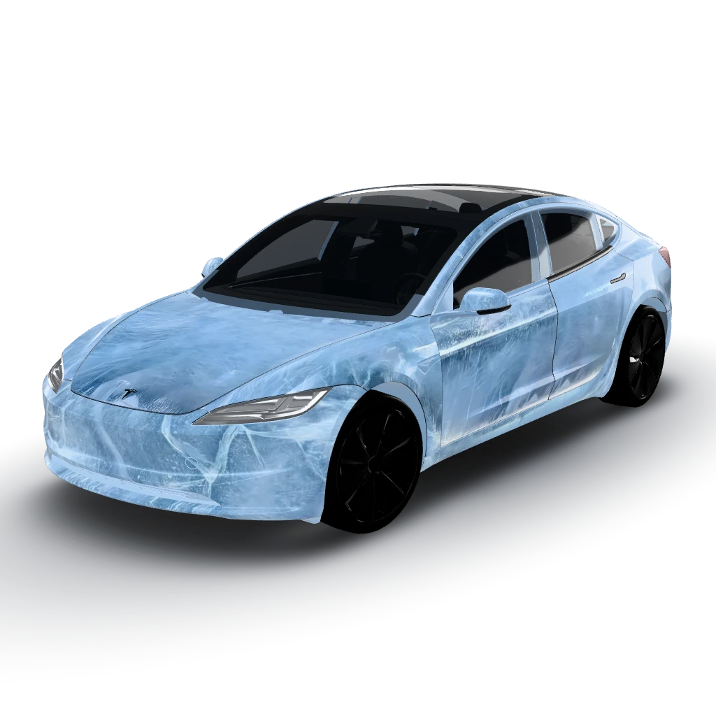 This texture apply to my wrap — a Model 3 (2024+) Standard & Premium wearing this AI wrap design