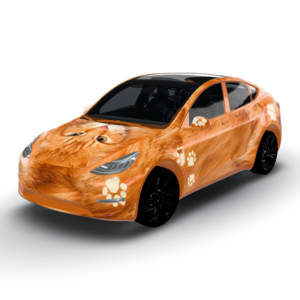 This — a Model Y wearing this AI wrap design
