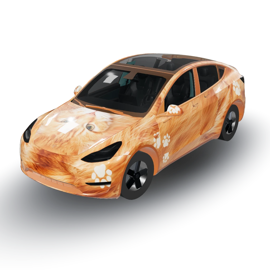 This — a Model Y wearing this AI wrap design