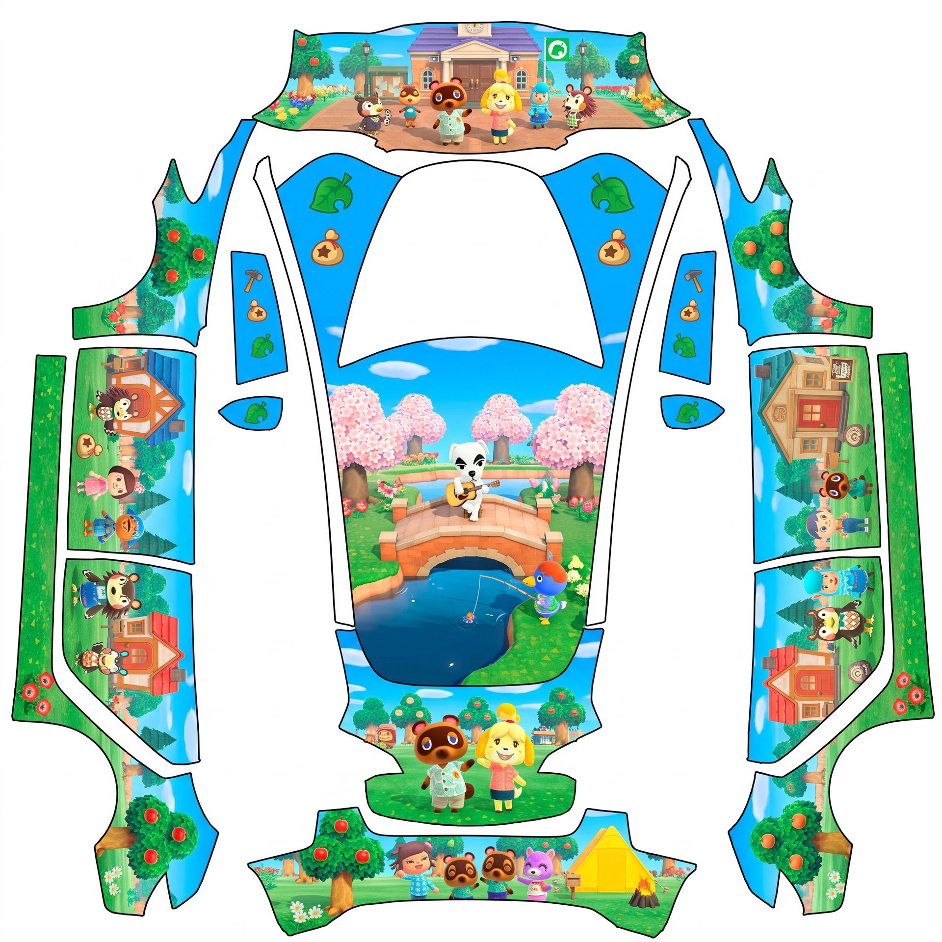 Animal crossing themed with the most — AI wrap design for a Model 3