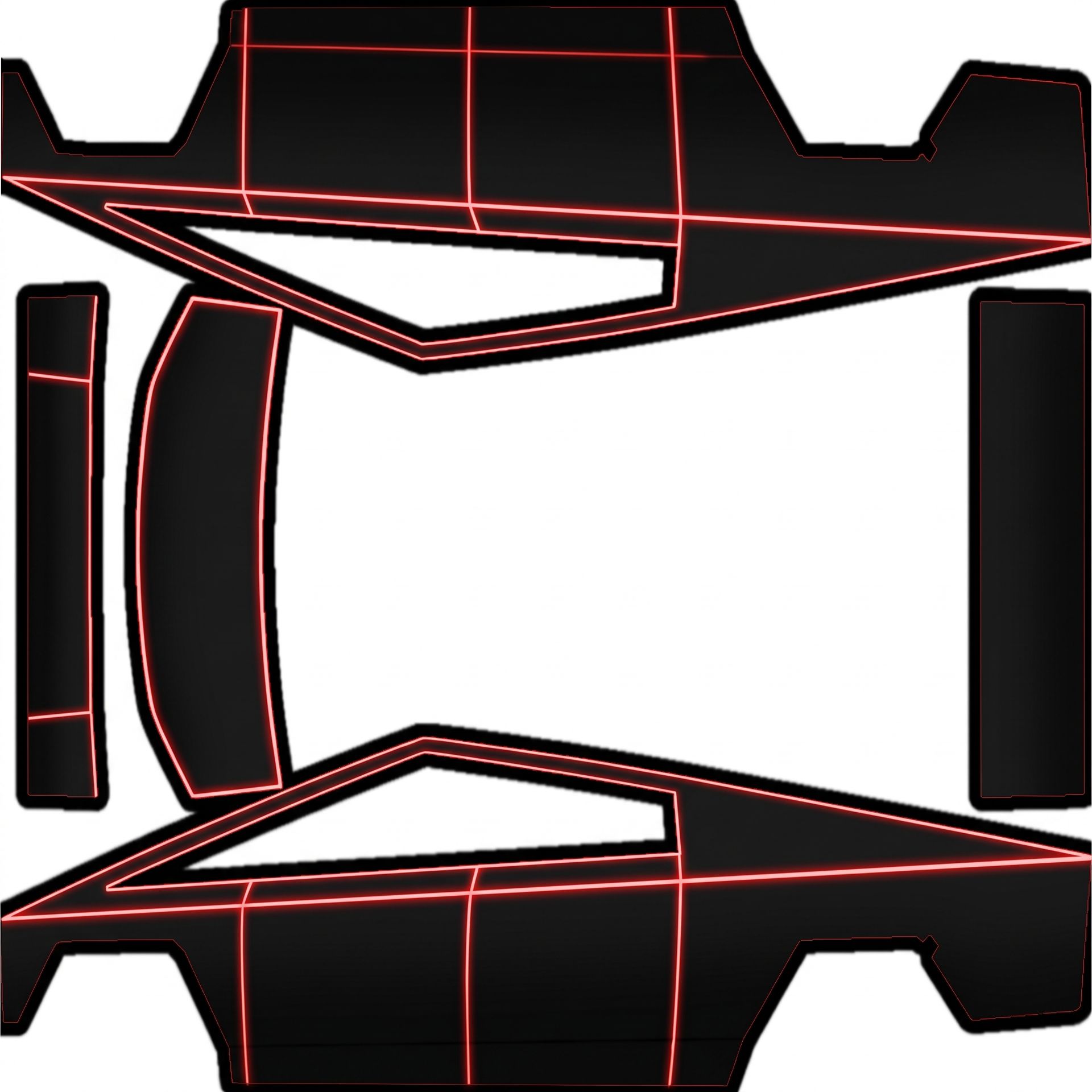 Matte/satin black Tesla Cybertruck — AI wrap design for a Cybertruck