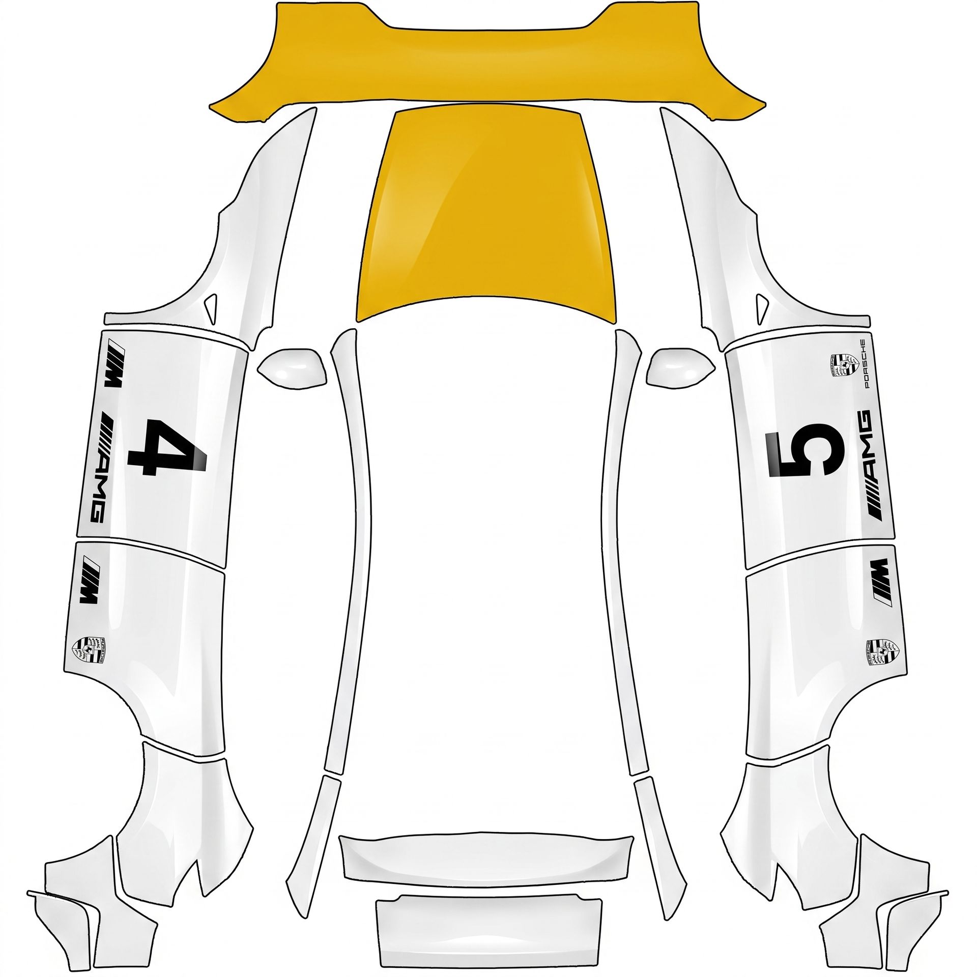 Like a ww2 plane Numbers on the side — AI wrap design for a Model Y (2025+) Performance