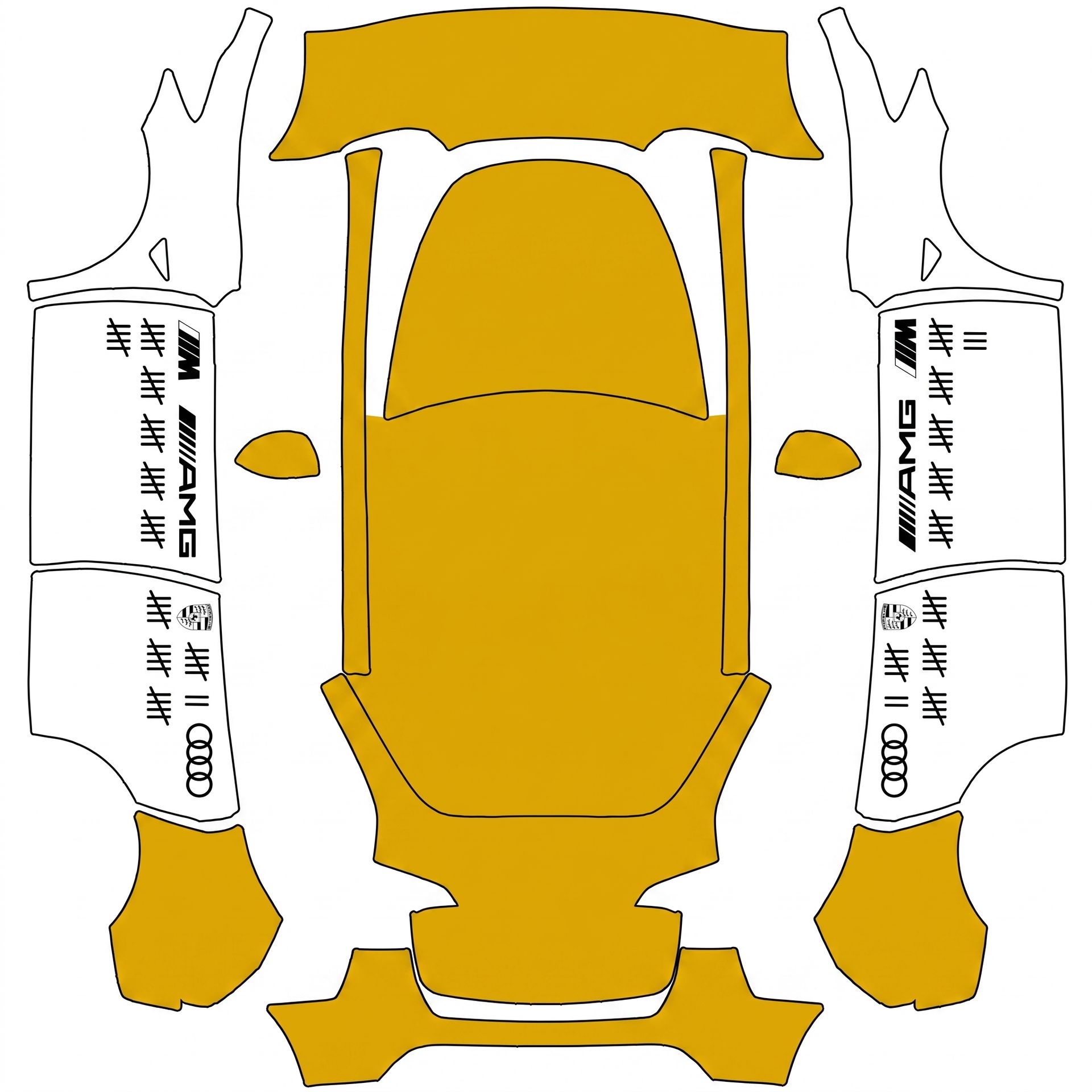 Ww2 yellow nose like a messerschmit bf109 — AI wrap design for a Model Y