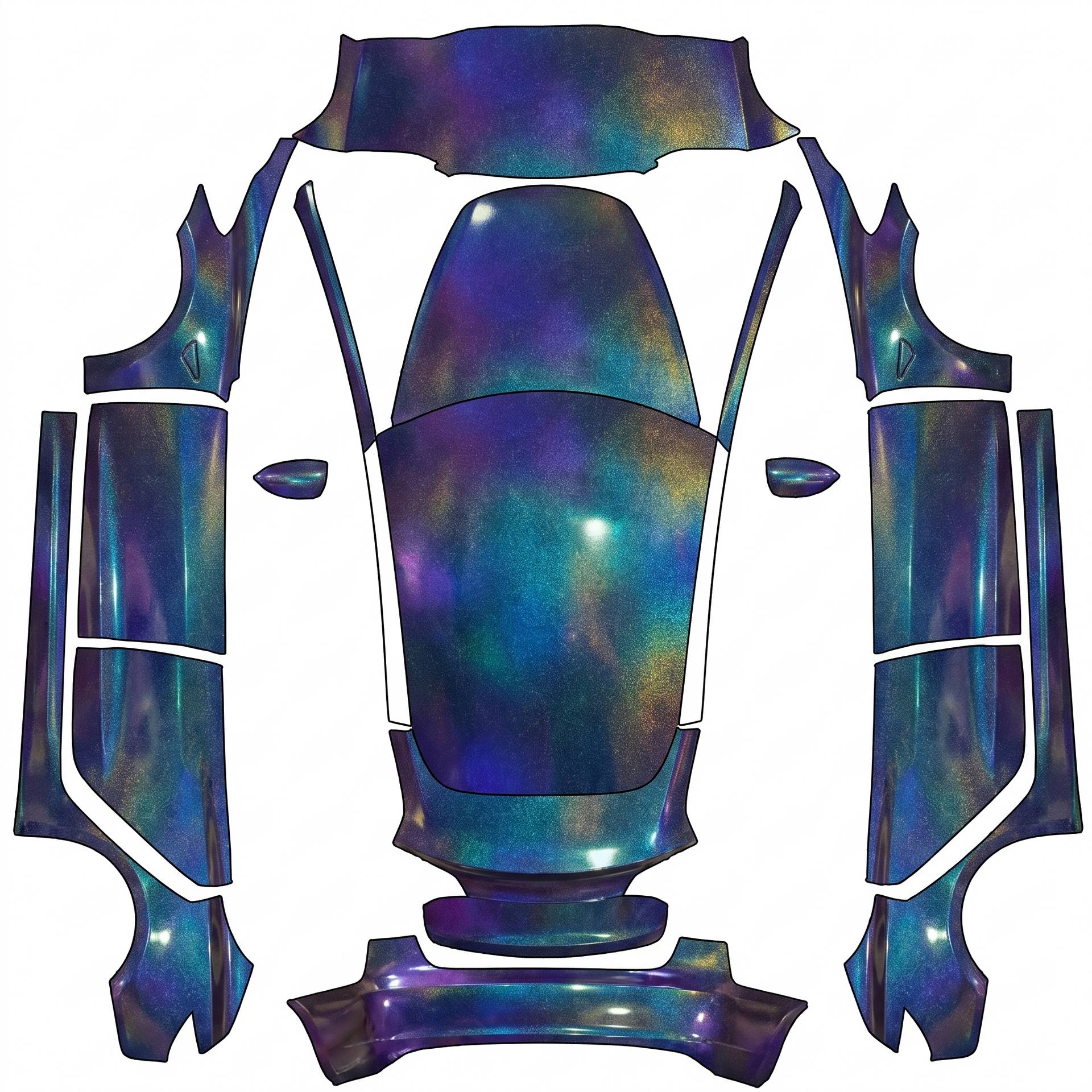 3m gloss flip deep space — AI wrap design for a Model 3