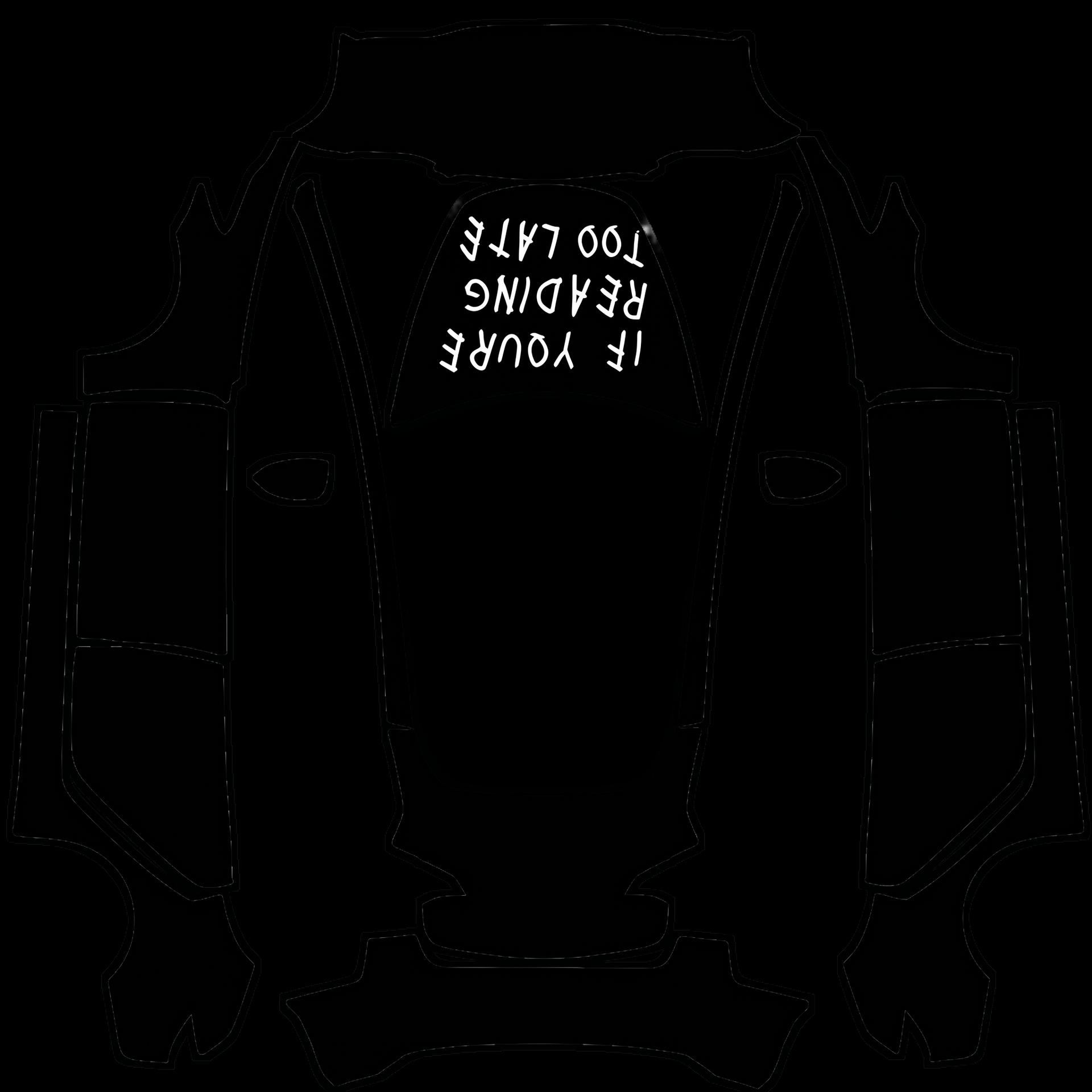 Hood: The hood features the text “IF YOURE — AI wrap design for a Model 3