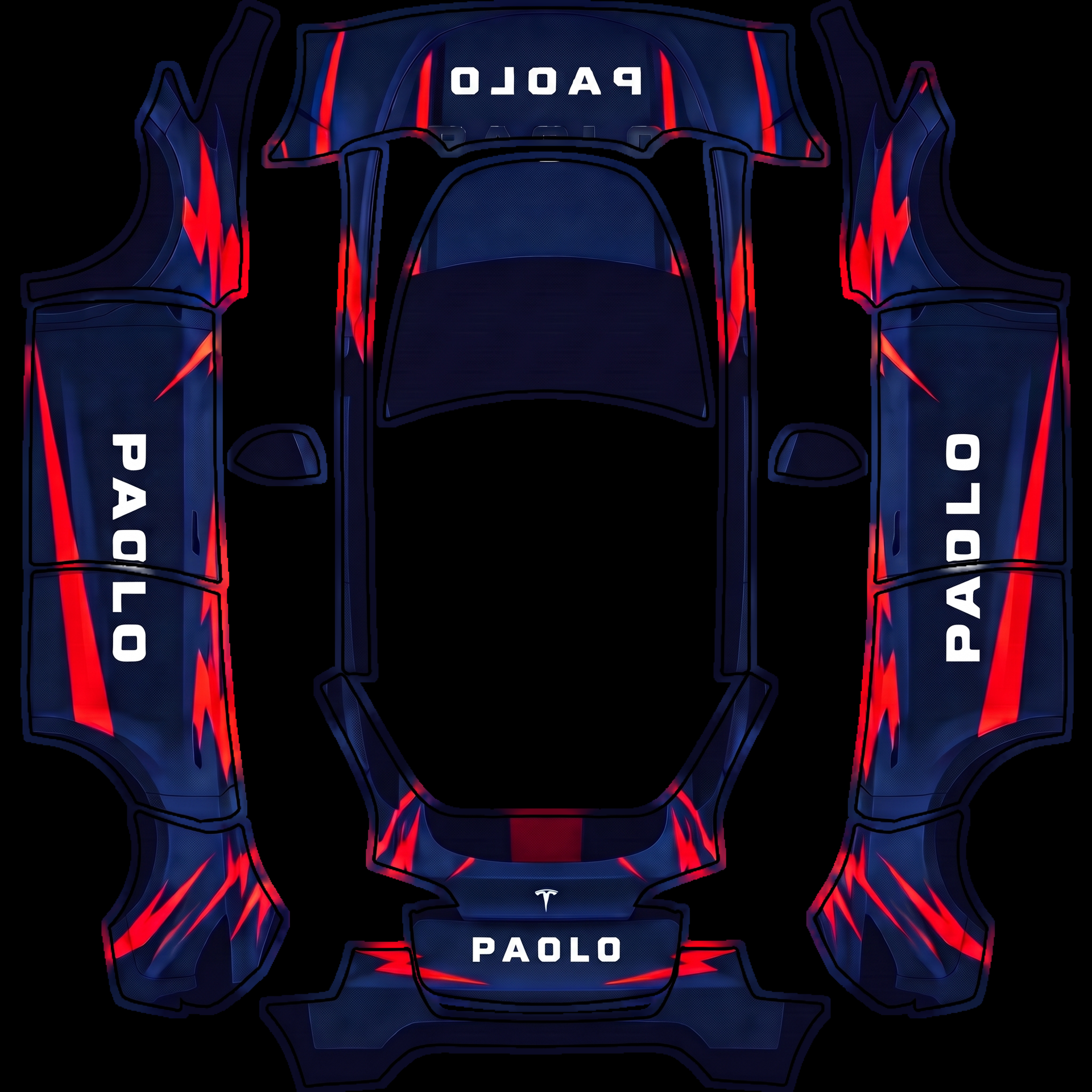 For your Model Y wrap, we’ll use a dark — AI wrap design for a Model Y
