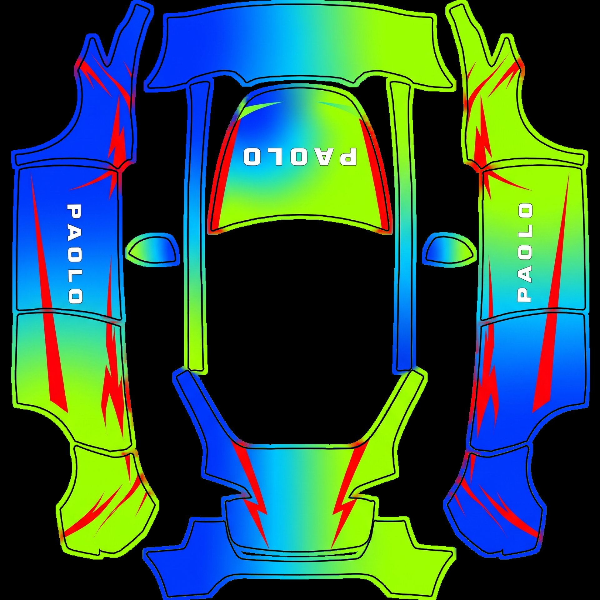 Genera questo aspetto in un vibrante mix di — AI wrap design for a Model Y