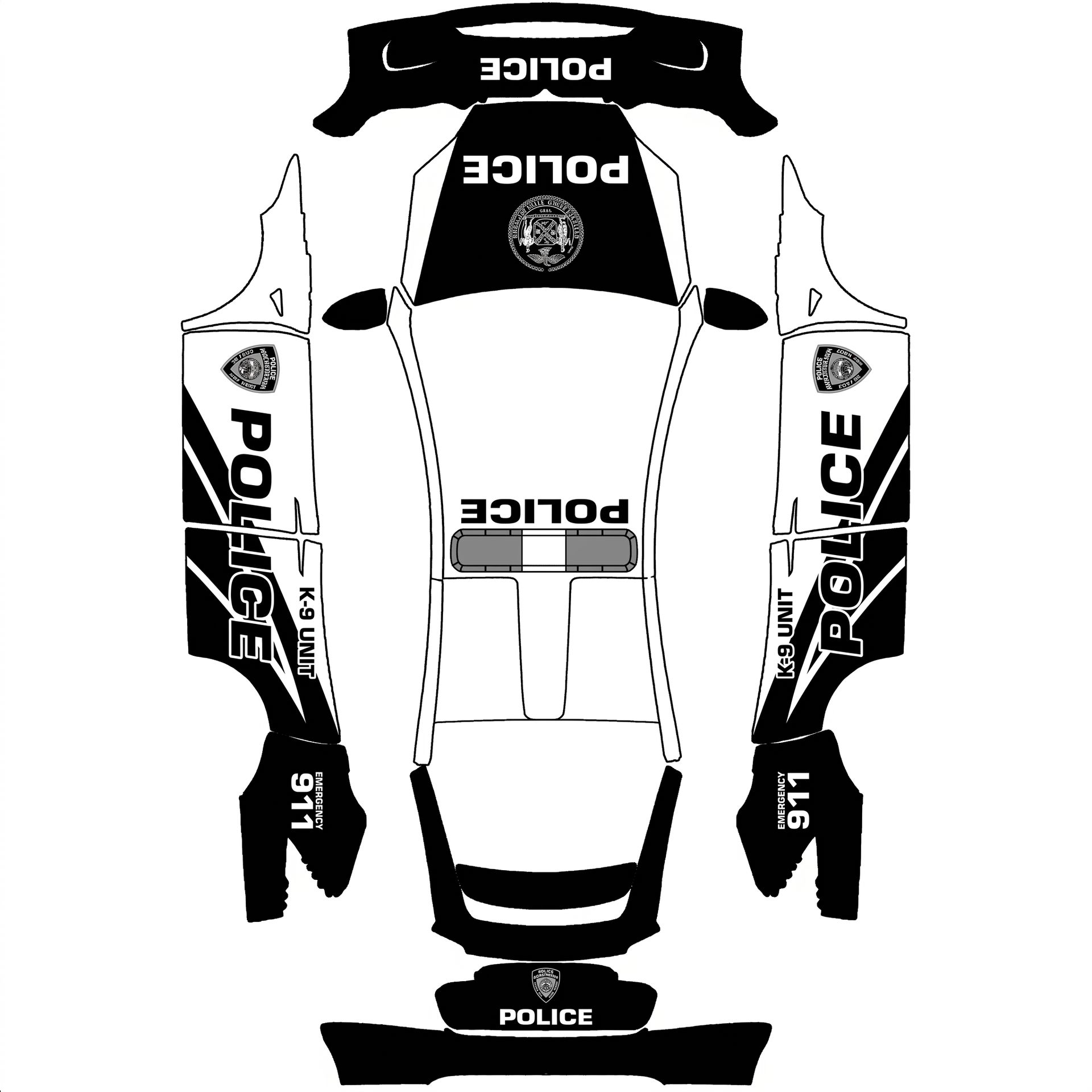 Police — AI wrap design for a Model X (2021)