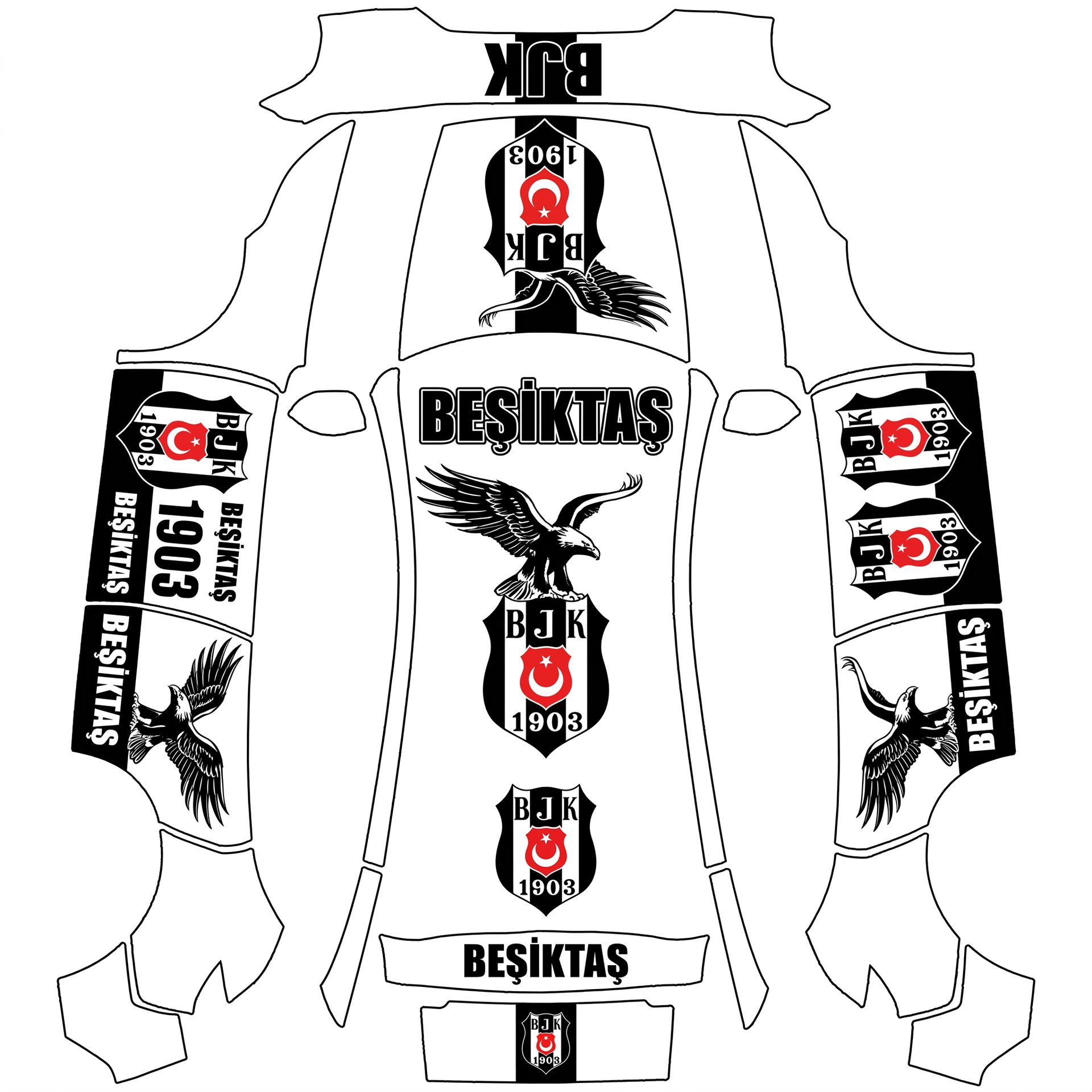 Beşiktaş — AI wrap design for a Model Y (2025+) Premium