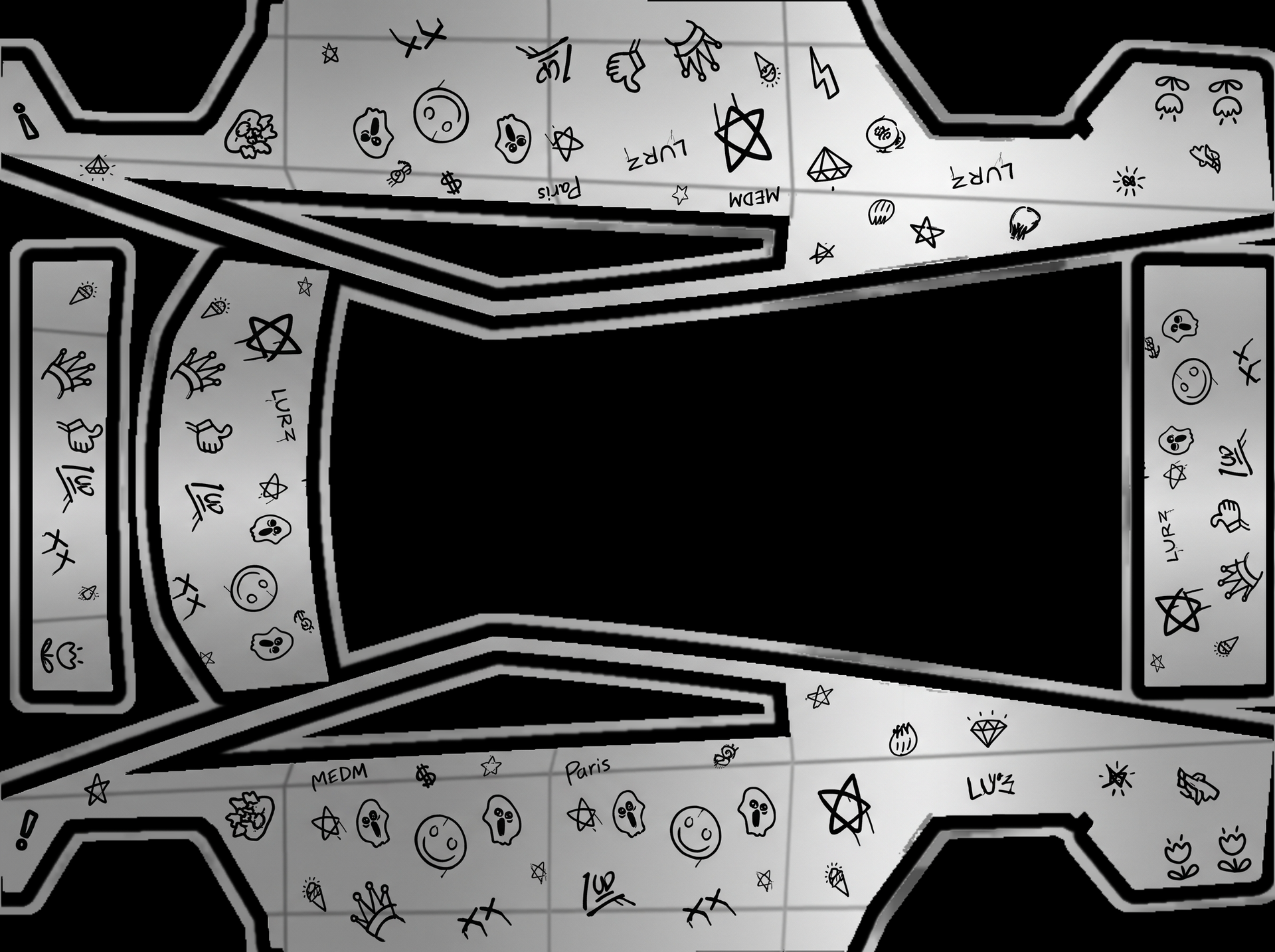 好的,设计已确认。总结如下: - 底色:银色 — AI wrap design for a Cybertruck
