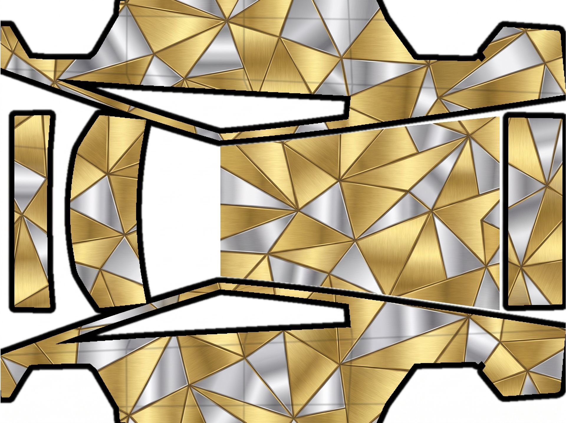 Gold and silver — AI wrap design for a Cybertruck