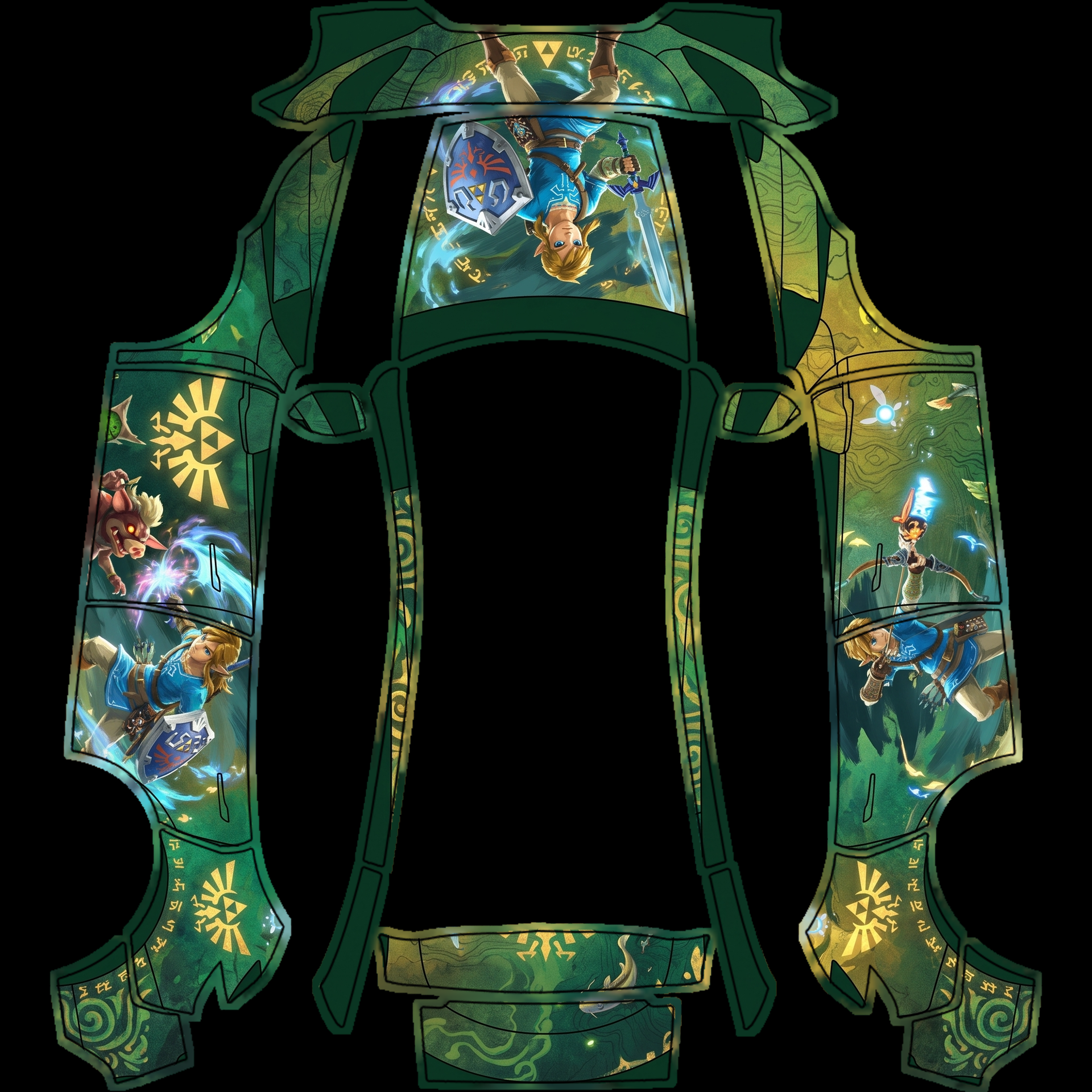 Zelda theme features a vibrant color — AI wrap design for a Model Y (2025+) Premium
