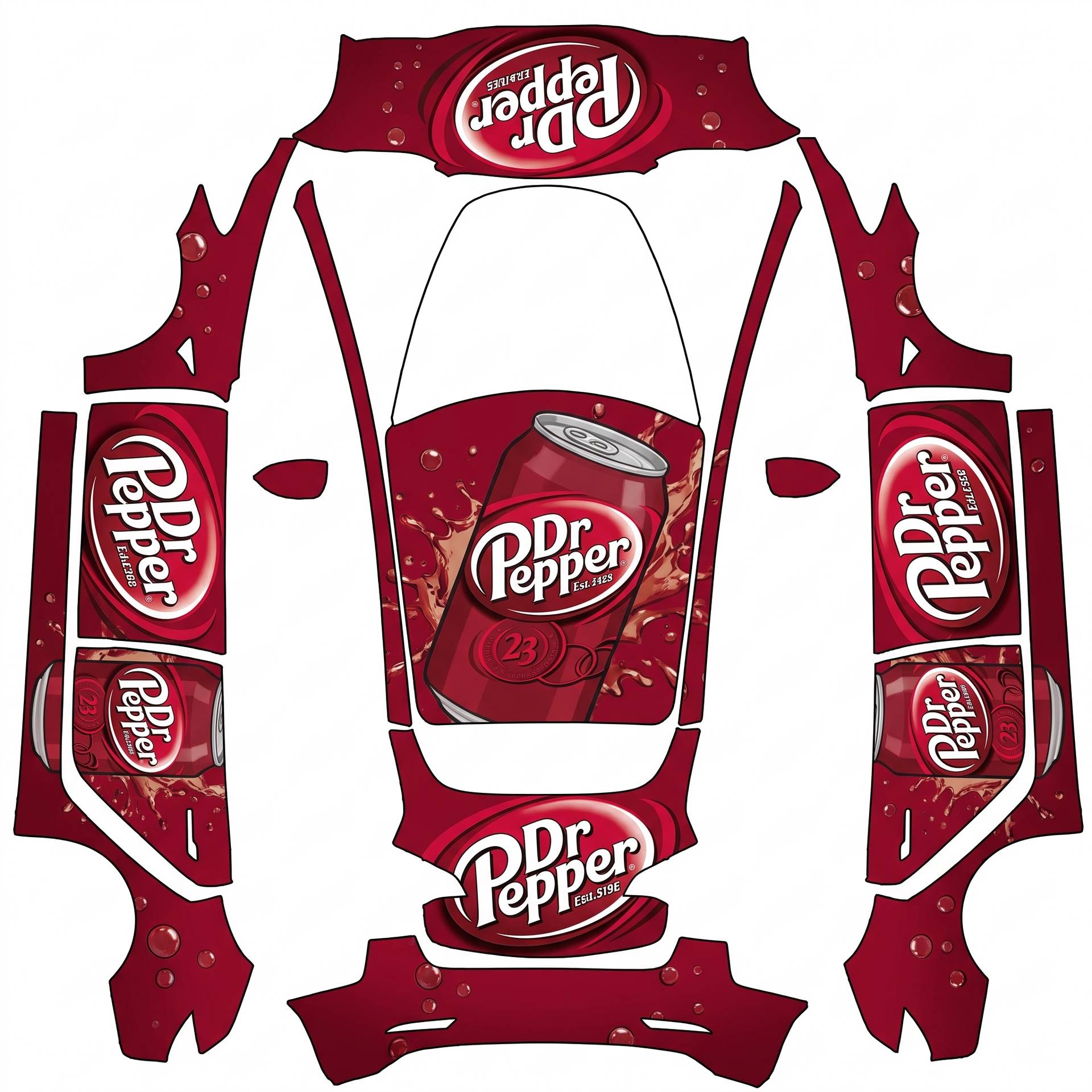 Dr pepper — AI wrap design for a Model 3