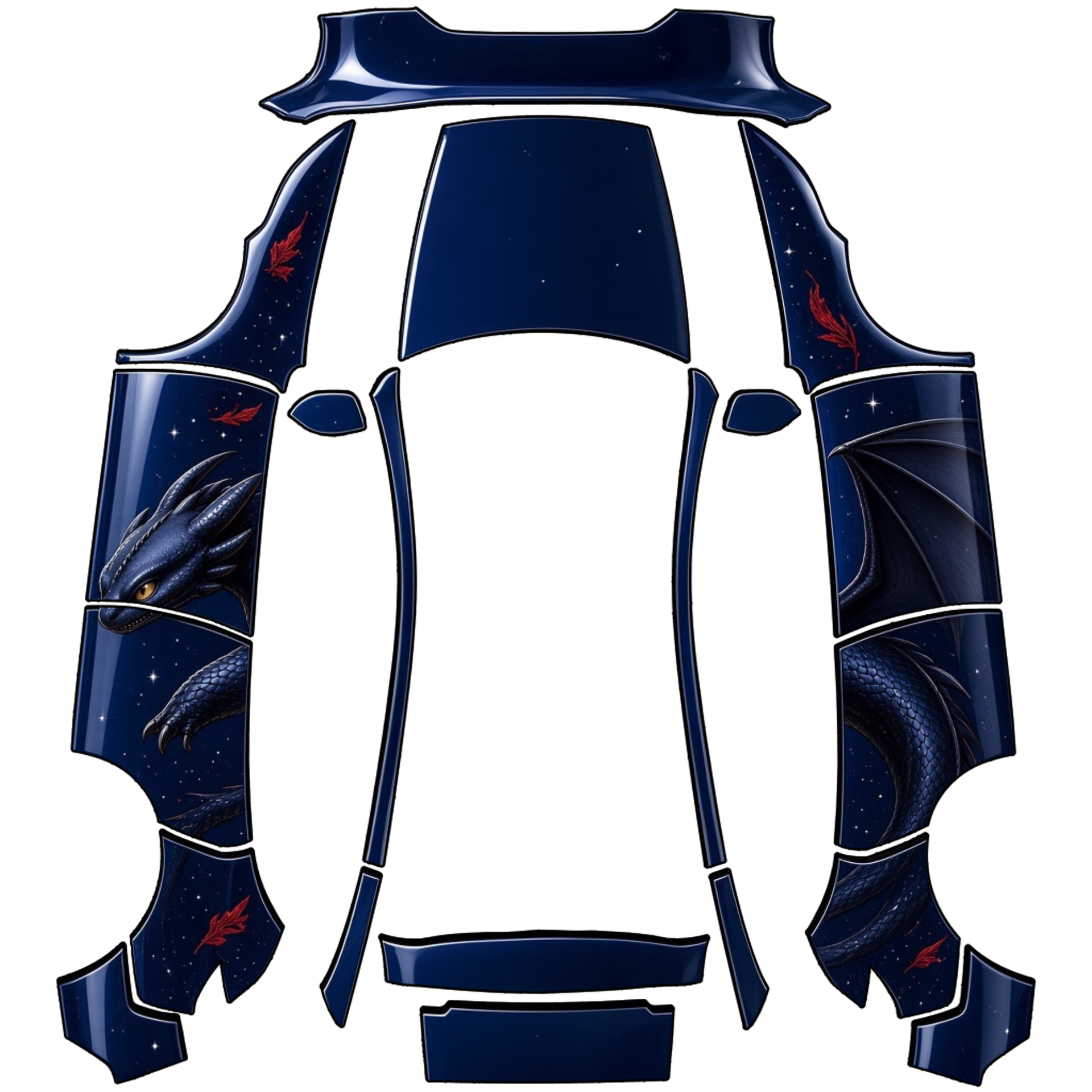 Edited in the 2D editor — AI wrap design for a Model Y (2025+) Premium