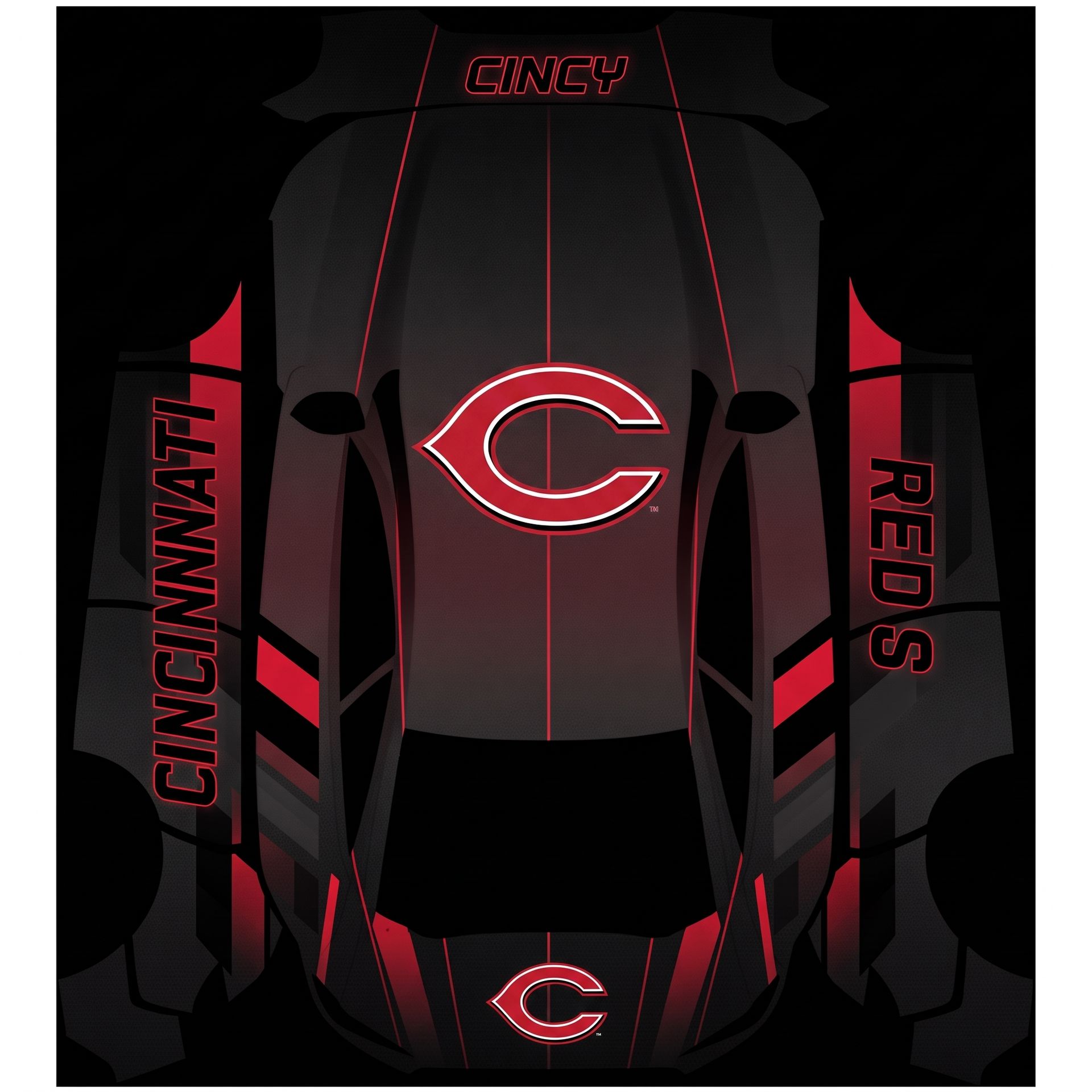 It to be Cincinnati reds themed — AI wrap design for a Model Y (2025+) Premium