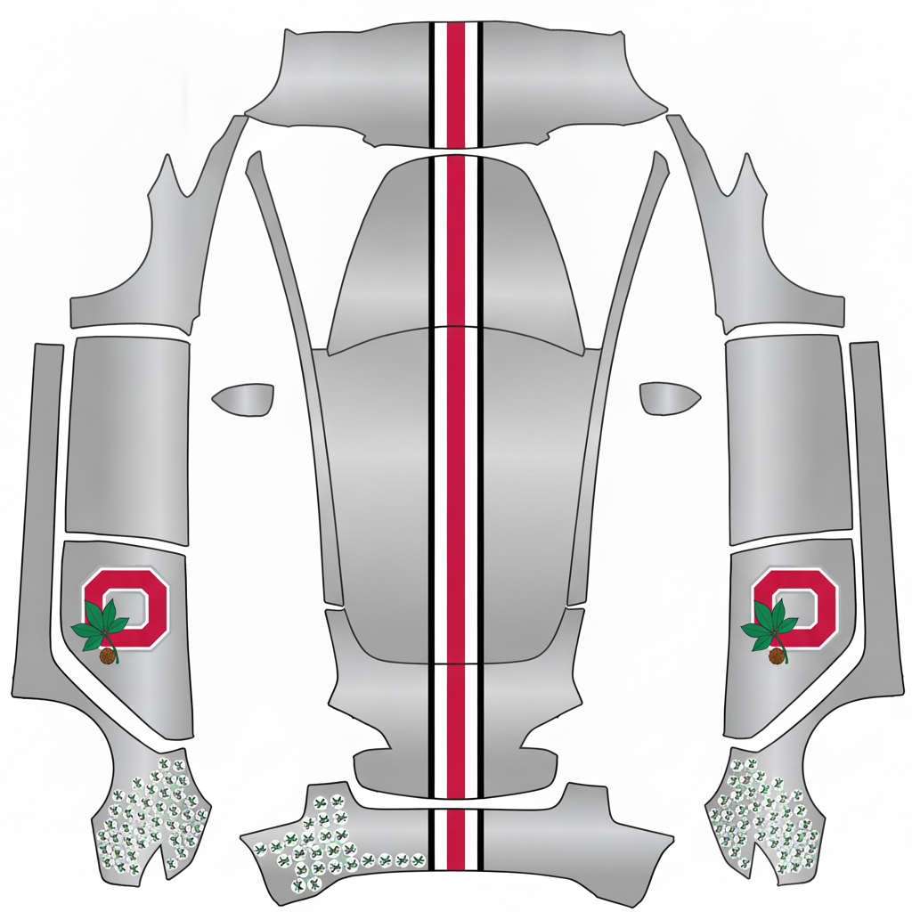 Ohio state wrap that looks just like their — AI wrap design for a Model 3