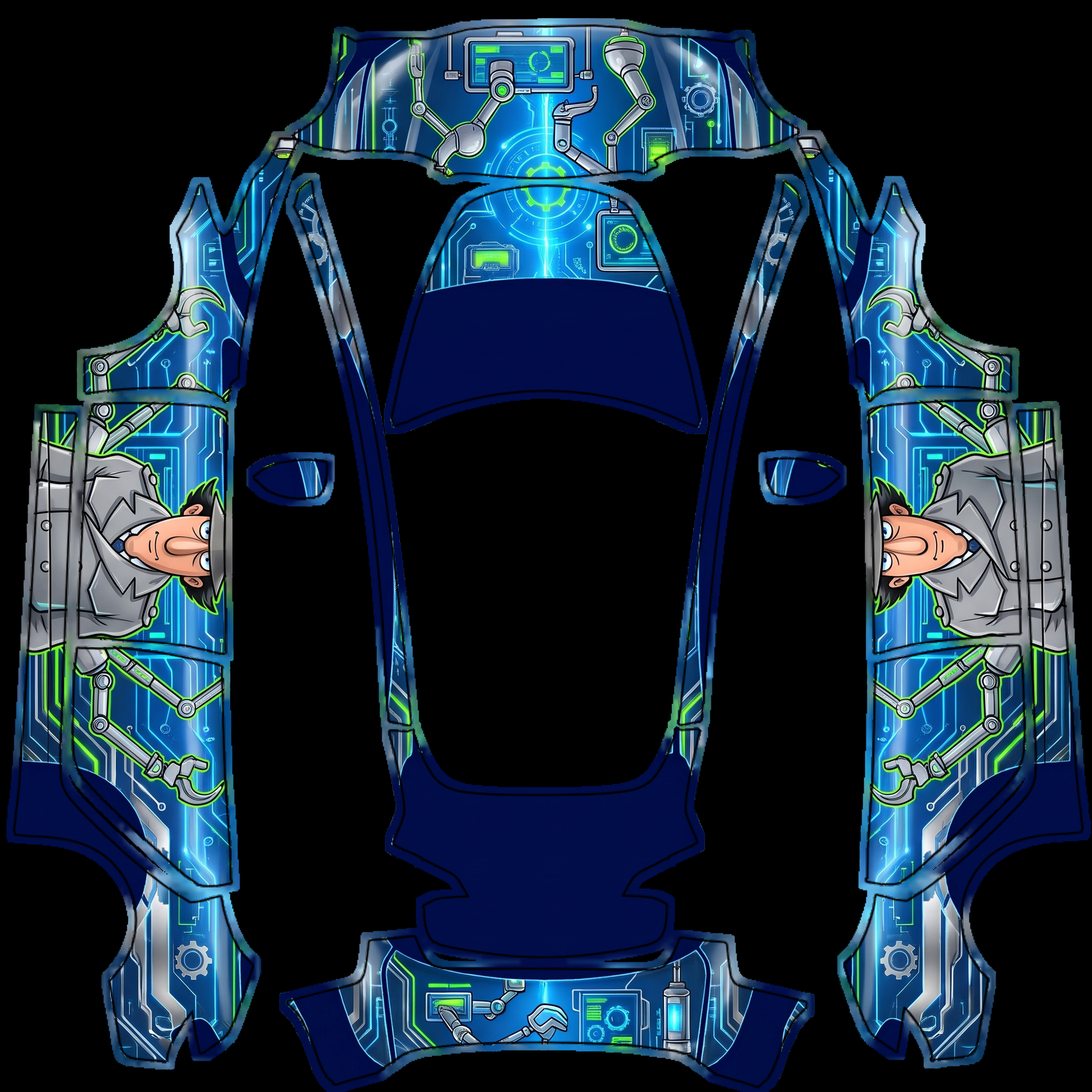 Sleek and modern interpretation — AI wrap design for a Model 3