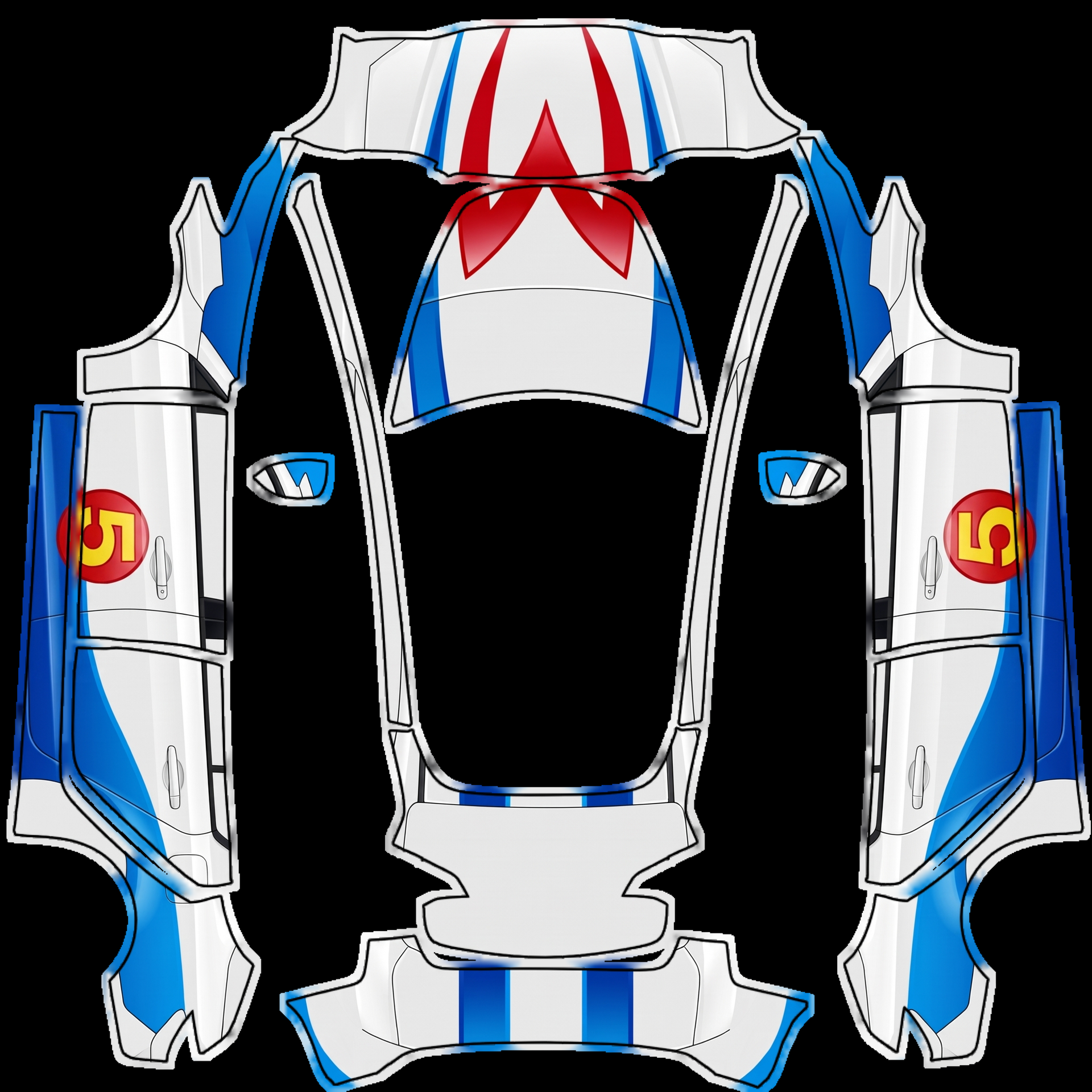 Speed Racer Mach 5 is brought to life — AI wrap design for a Model 3