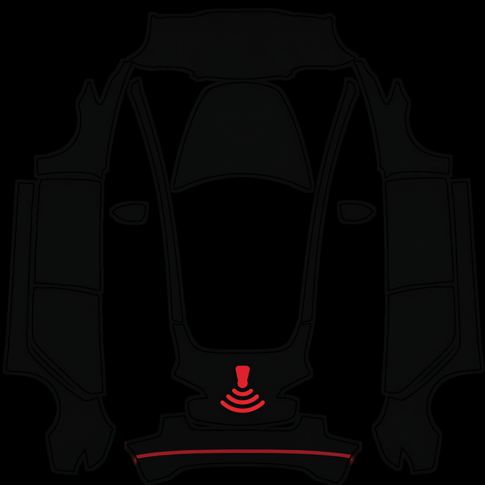 We'll place the red sensor on the front — AI wrap design for a Model 3
